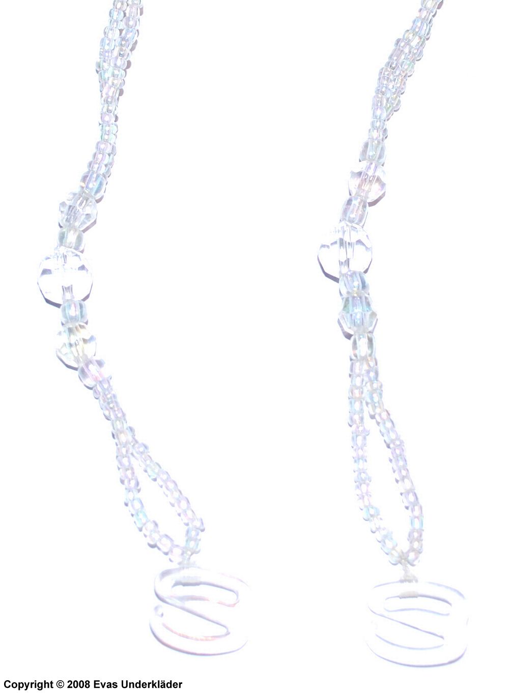 Bra straps with clear beads